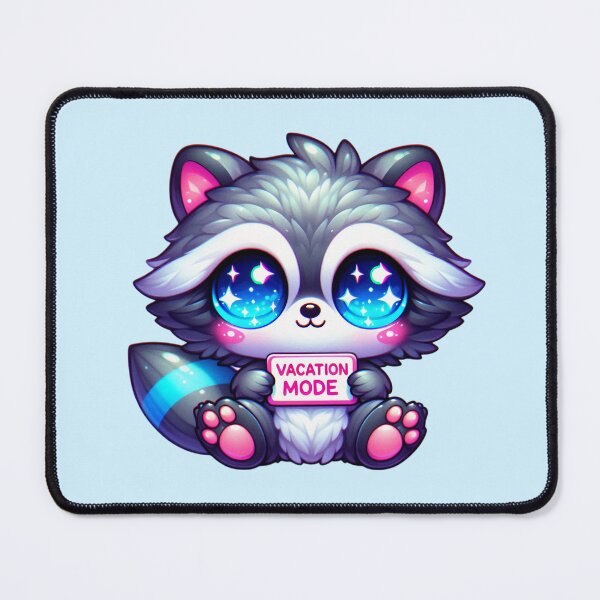 Item preview, Cute Vacation Mode Raccoon, Kawaii Summer Design designed and sold by SweetLilith.