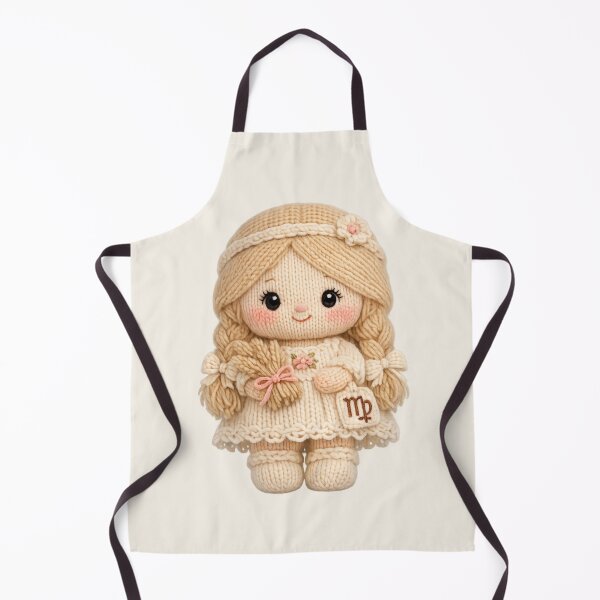 Item preview, Cute Virgo Plush Zodiac Nursery | Kawaii Knitted Astrology Art designed and sold by Moons Studio.