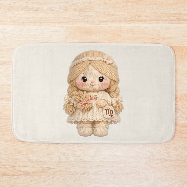 Item preview, Cute Virgo Plush Zodiac Nursery | Kawaii Knitted Astrology Art designed and sold by Moons Studio.