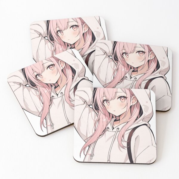 Item preview, Kawaii Pink Hair Girl Anime Sticker and Apparel Design designed and sold by AnimDream .