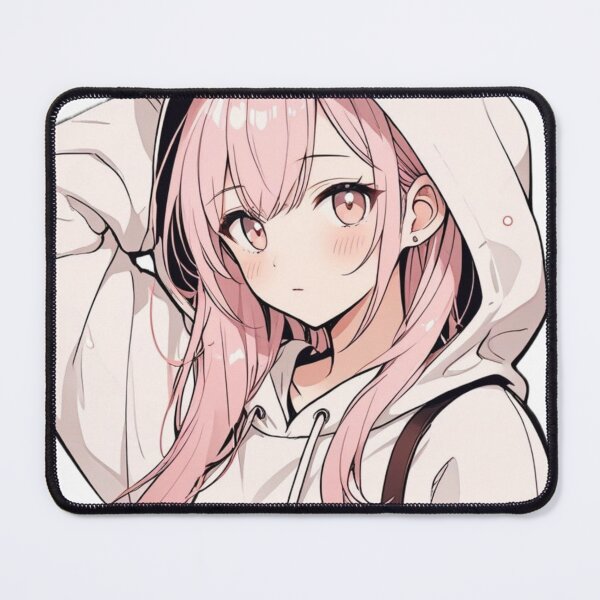 Item preview, Kawaii Pink Hair Girl Anime Sticker and Apparel Design designed and sold by AnimDream .