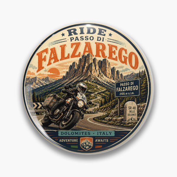 Item preview, Passo di Falzarego Italy Motorcycle Adventure Sticker designed and sold by tradegooogle.