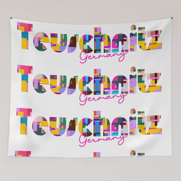 Item preview, Teuschnitz, Germany, Vibrant Abstract City Typography Art designed and sold by Wanderful-roads.