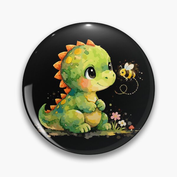 Item preview, Watercolor Dinosaur with Bee: Cute Dino designed and sold by Pineapple-Tree.