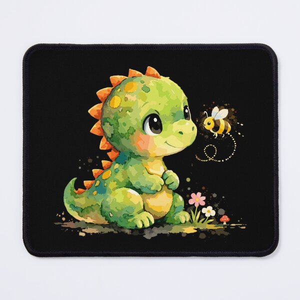 Item preview, Watercolor Dinosaur with Bee: Cute Dino designed and sold by Pineapple-Tree.