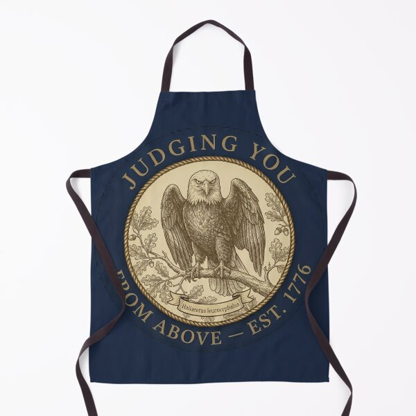 Item preview, Judging You From Above Bald Eagle Club Humor Badge designed and sold by CalmCapy Co.