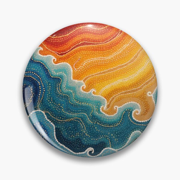 Item preview, Aboriginal Inspired Dot Art - With Furious Waves designed and sold by GrinGalore.