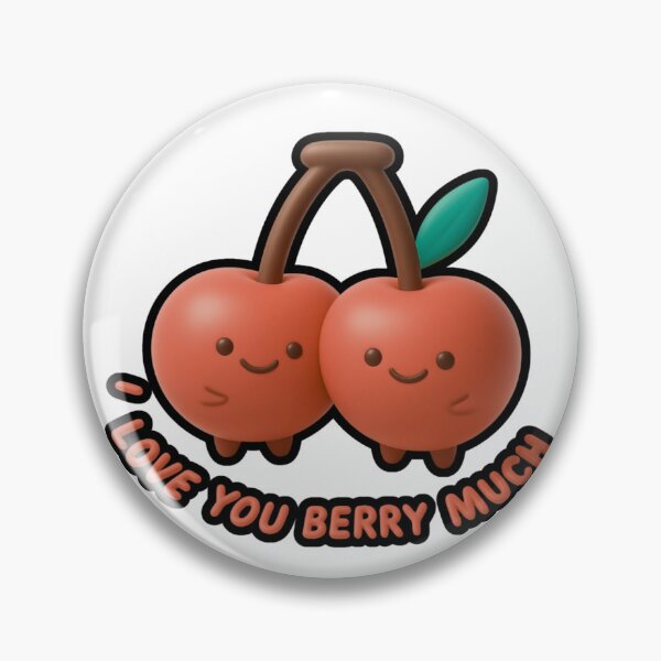 Item preview, I Love You Berry Much - Cute 3D Cherry Couple designed and sold by thazinart.