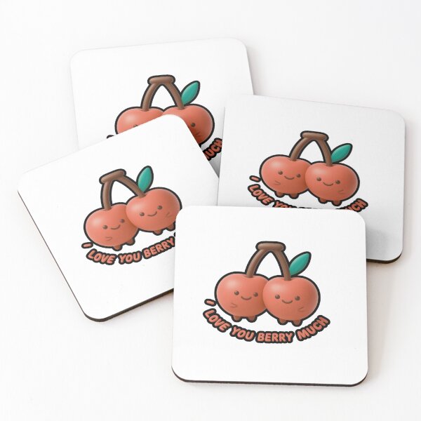 Item preview, ​I Love You Berry Much - Cute 3D Cherry Couple designed and sold by thazinart.