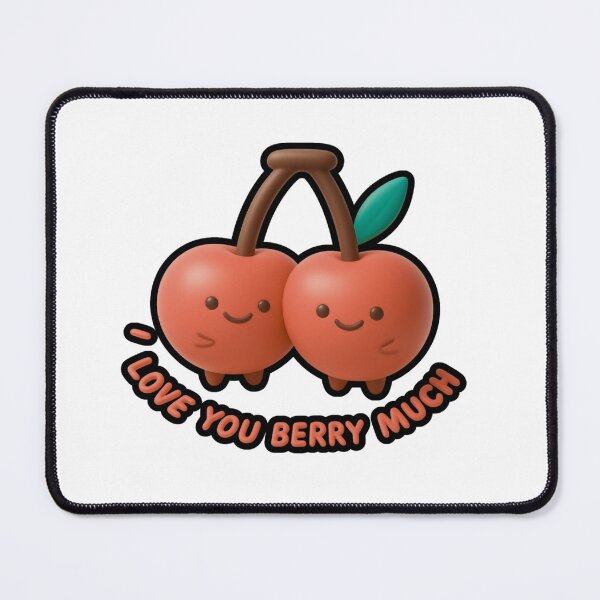 Item preview, ​I Love You Berry Much - Cute 3D Cherry Couple designed and sold by thazinart.