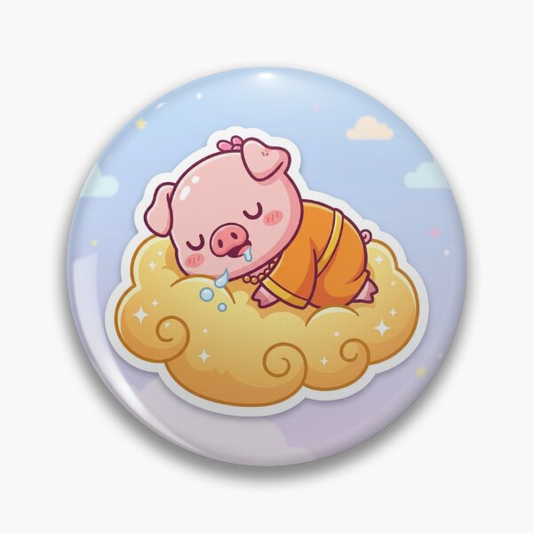 Item preview, Cute Sleeping Pig Monk Chibi Anime Kawaii Sticker designed and sold by uegi.