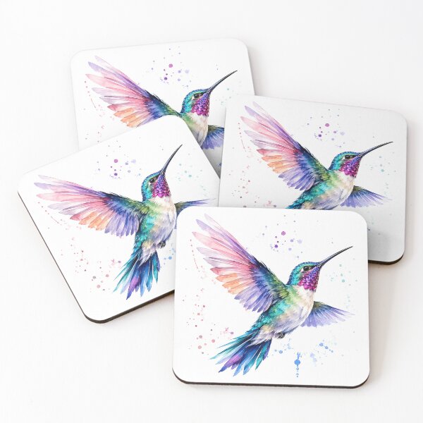 Item preview, Pastel Splash Watercolor Hummingbird designed and sold by Jaideep Walia.