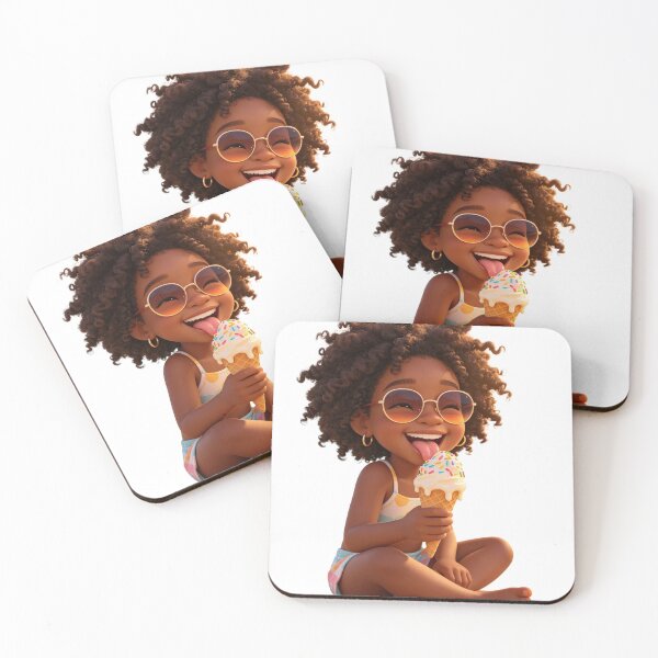 Item preview, Cute Girl Eating Ice Cream Summer Illustration designed and sold by WonderDokkan.