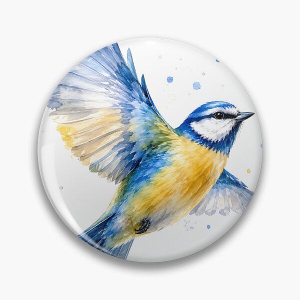 Item preview, Watercolor Flying Blue Tit Bird designed and sold by Jaideep Walia.