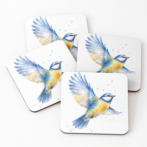 Item preview, Watercolor Flying Blue Tit Bird  designed and sold by Jaideep Walia.
