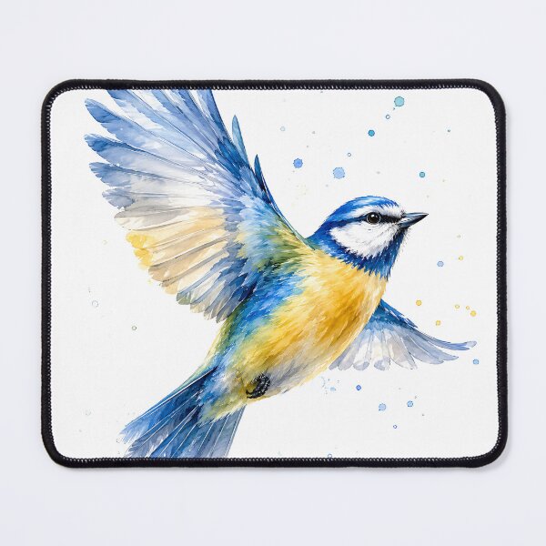 Item preview, Watercolor Flying Blue Tit Bird designed and sold by Jaideep Walia.