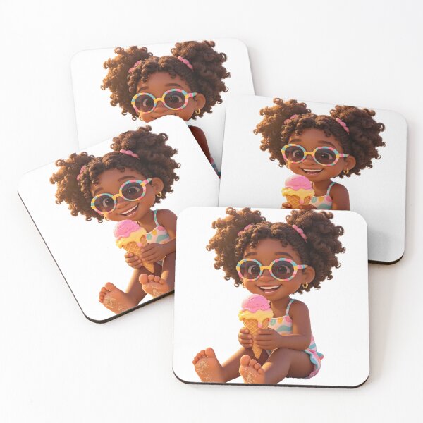 Item preview, Cute Girl Eating Ice Cream Summer Illustration designed and sold by WonderDokkan.
