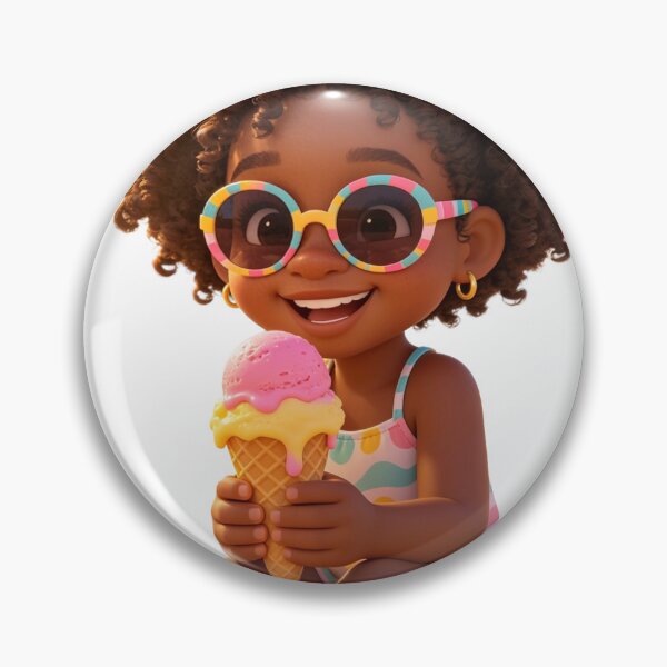 Item preview, Cute Girl Eating Ice Cream Summer Illustration designed and sold by WonderDokkan.