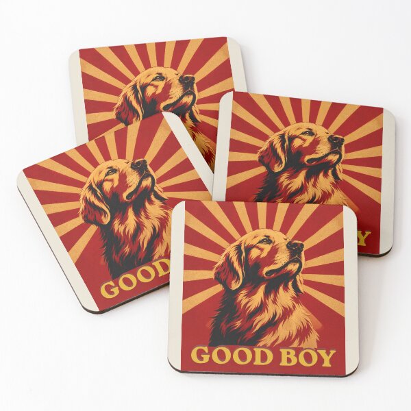 Item preview, Good Boy Golden Retriever Propaganda Poster Art | Bold Stencil Street Art Dog | Funny Dog Lover Gift designed and sold by Panom Suavichien.