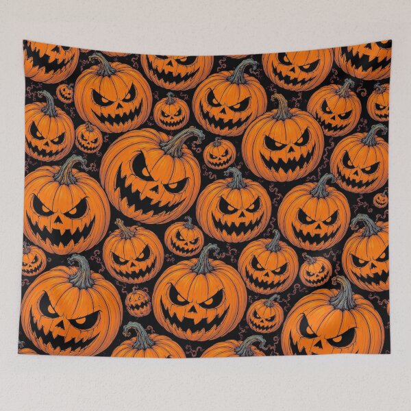 Item preview, Spooky Cartoon Halloween Pumpkins Pattern designed and sold by BeJolley.