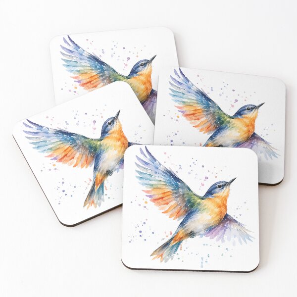Item preview, Watercolor Flight of the Kingfisher designed and sold by Jaideep Walia.