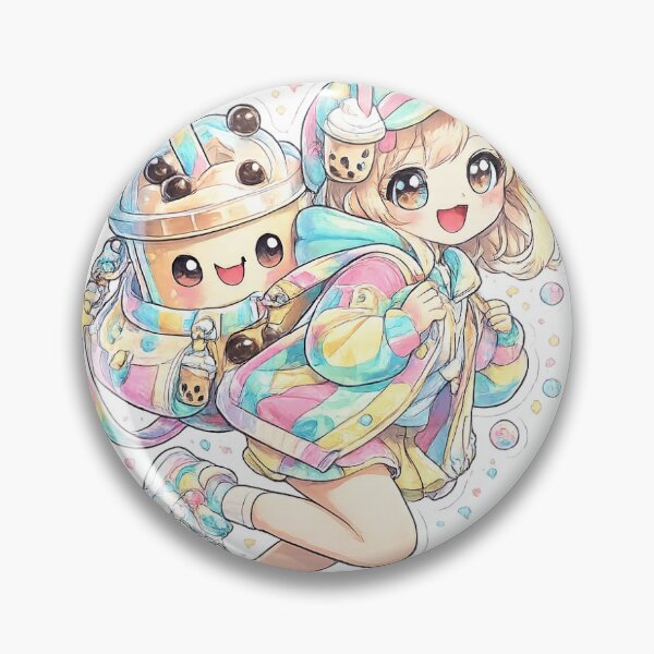 Item preview, Bubble Tea Delivery Girl – Sweet Boba Kawaii Sticker designed and sold by blossomfun.