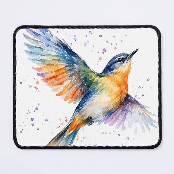 Item preview, Watercolor Flight of the Kingfisher designed and sold by Jaideep Walia.