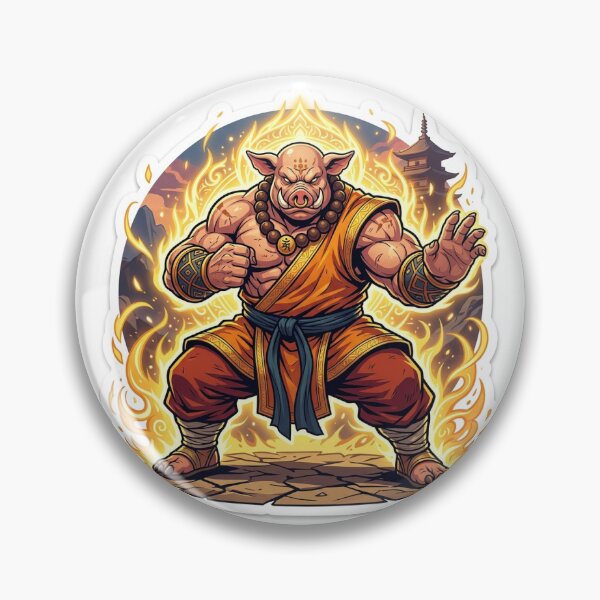Item preview, Pig Buddha Monk Martial Artist Sticker for Anime Fans designed and sold by uegi.