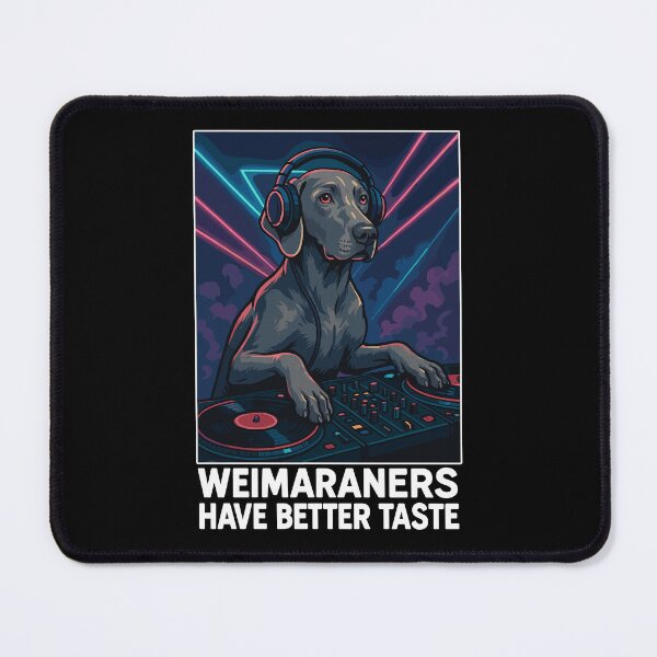 Item preview, Weimaraner DJ: Elegant in the club with headphones designed and sold by Pineapple-Tree.