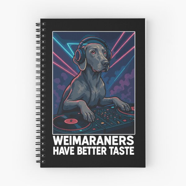 Item preview, Weimaraner DJ: Elegant in the club with headphones designed and sold by Pineapple-Tree.
