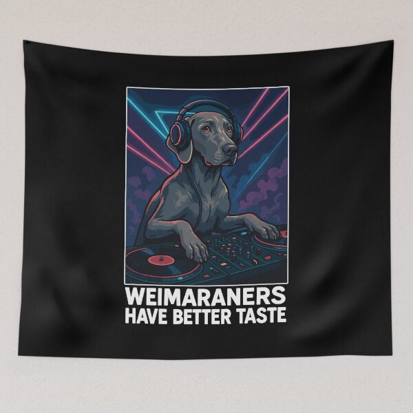 Item preview, Weimaraner DJ: Elegant in the club with headphones designed and sold by Pineapple-Tree.