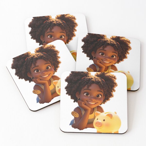 Item preview, Cute Girl with Piggy Bank Saving Money Illustration designed and sold by WonderDokkan.