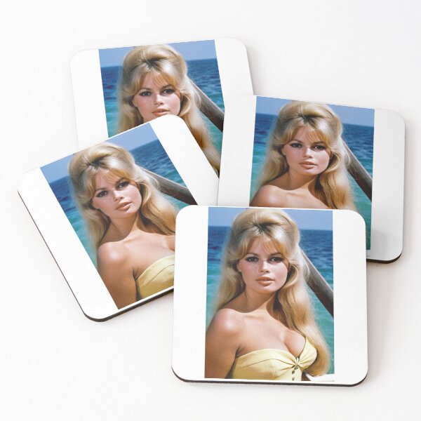 Item preview, Cinema - Great French Actress, Pin-Up Portrait in Yellow Bustier by the Sea of the 1960s designed and sold by Beat-It.