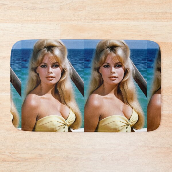 Item preview, Cinema - Great French Actress, Pin-Up Portrait in Yellow Bustier by the Sea of the 1960s designed and sold by Beat-It.