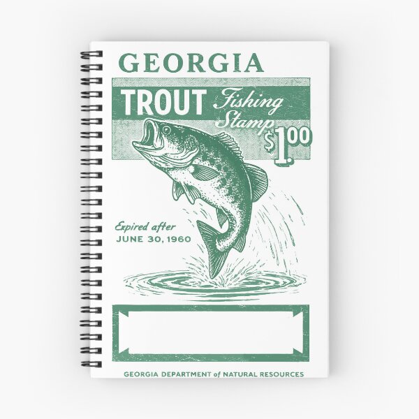 Item preview, Vintage Georgia Trout Fishing Stamp Poster designed and sold by Matinez Pink.