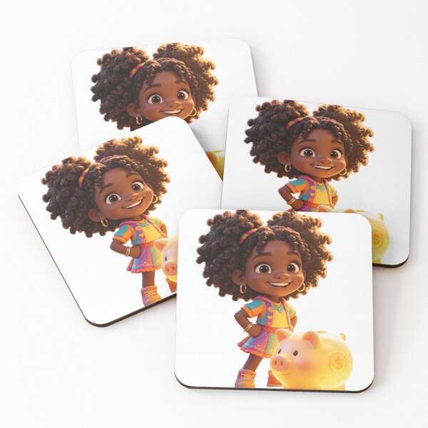Item preview, Cute Girl with Piggy Bank Saving Money Illustration designed and sold by WonderDokkan.