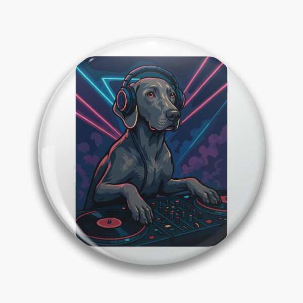 Item preview, Weimaraner DJ: Elegant dog in a nightclub designed and sold by Pineapple-Tree.