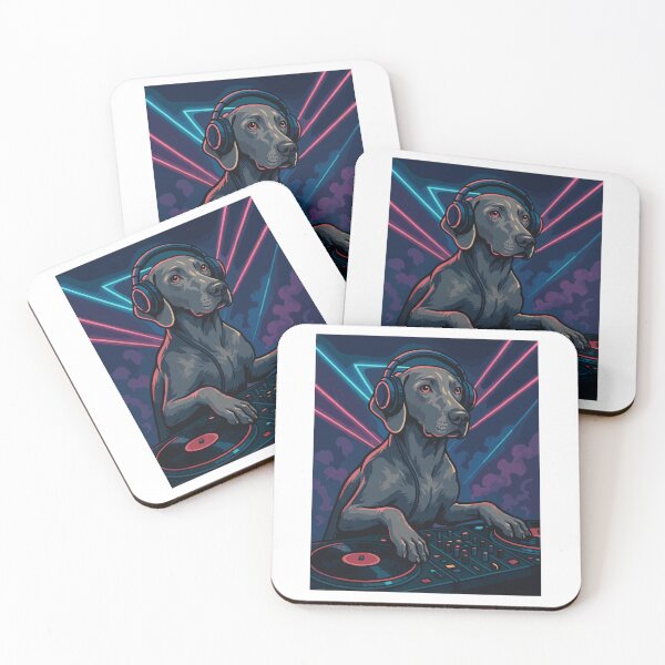 Item preview, Weimaraner DJ: Elegant dog in a nightclub designed and sold by Pineapple-Tree.