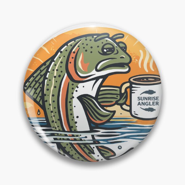 Item preview, Grumpy At Sunrise Trout Coffee Poster designed and sold by Matinez Pink.
