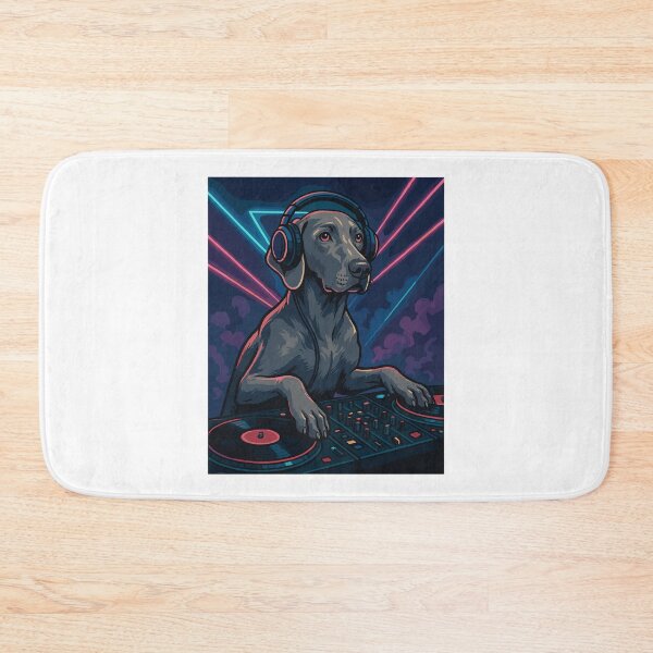 Aperçu de l'œuvre Weimaraner DJ : Chien élégant en boîte de nuit créée et vendue par Pineapple-Tree.