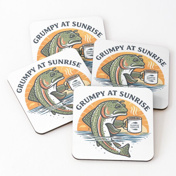 Item preview, Grumpy At Sunrise Trout Coffee Poster designed and sold by Matinez Pink.