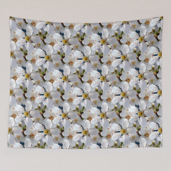 Item preview, White cherry bloom spring pattern designed and sold by mariya-ivanova.