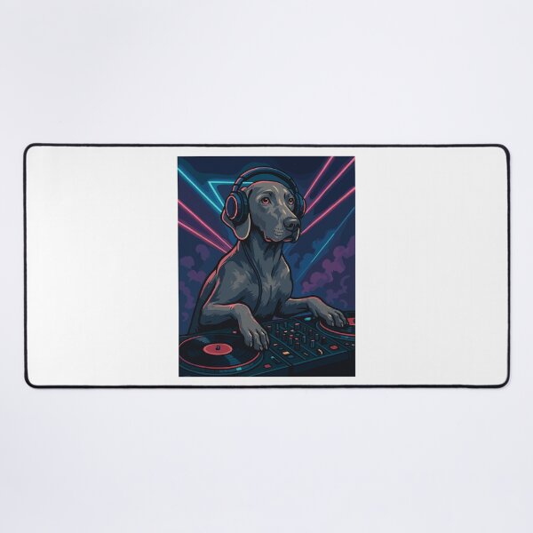 Item preview, Weimaraner DJ: Elegant dog in a nightclub designed and sold by Pineapple-Tree.