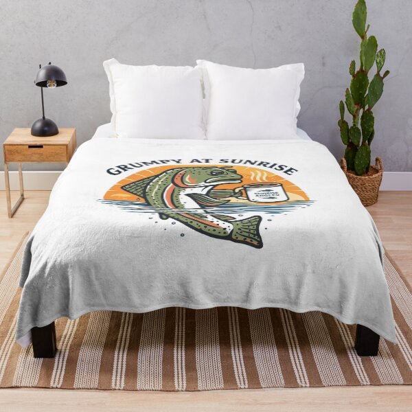 Item preview, Grumpy At Sunrise Trout Coffee Poster designed and sold by Matinez Pink.