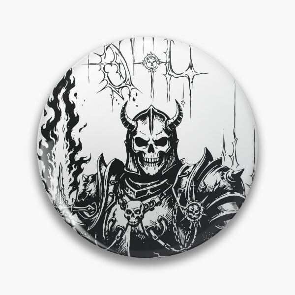 Item preview, Horned Skull Knight With Flaming Sword designed and sold by Matinez Pink.