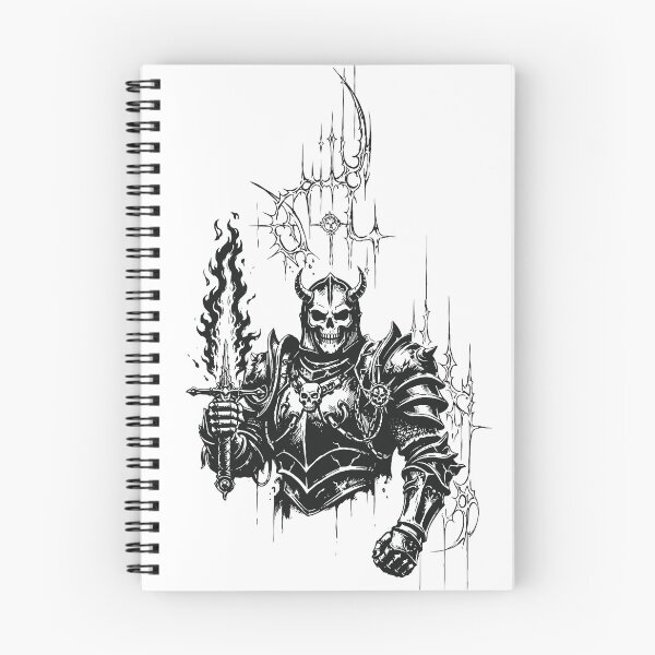 Item preview, Horned Skull Knight With Flaming Sword designed and sold by Matinez Pink.