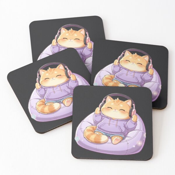 Item preview, Chill Lofi Cat Listening Music Relaxing designed and sold by Moody Vibes Studio.