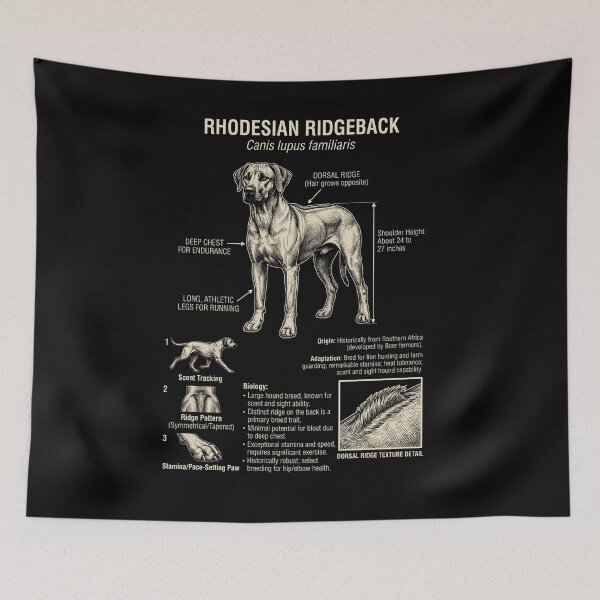 Aperçu de l'œuvre Anatomie scientifique et biologie du Rhodesian Ridgeback, amoureux des chiens créée et vendue par Kimberley King Art King Art.