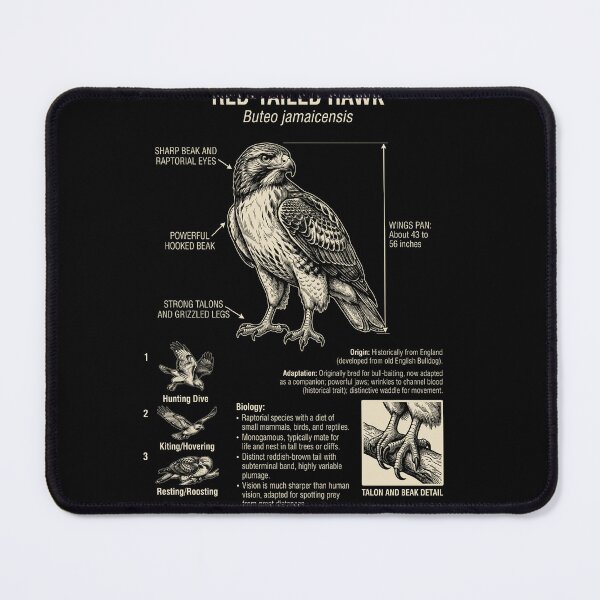 Item preview, Red tailed Hawk Scientific Anatomy Ornithology Animal Lover designed and sold by Kimberley King Art  King Art.