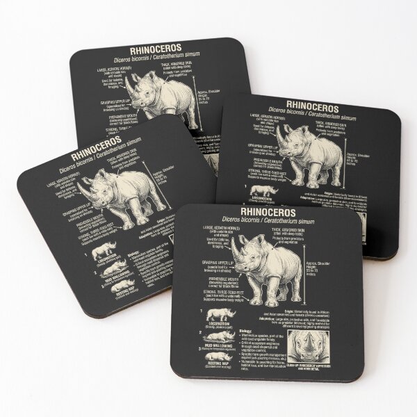 Item preview, Rhino Scientific Anatomy Biology Animal Lover designed and sold by Kimberley King Art  King Art.
